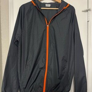 Men’s Grey Asics Packable Jacket Waterproof Windbreaker
